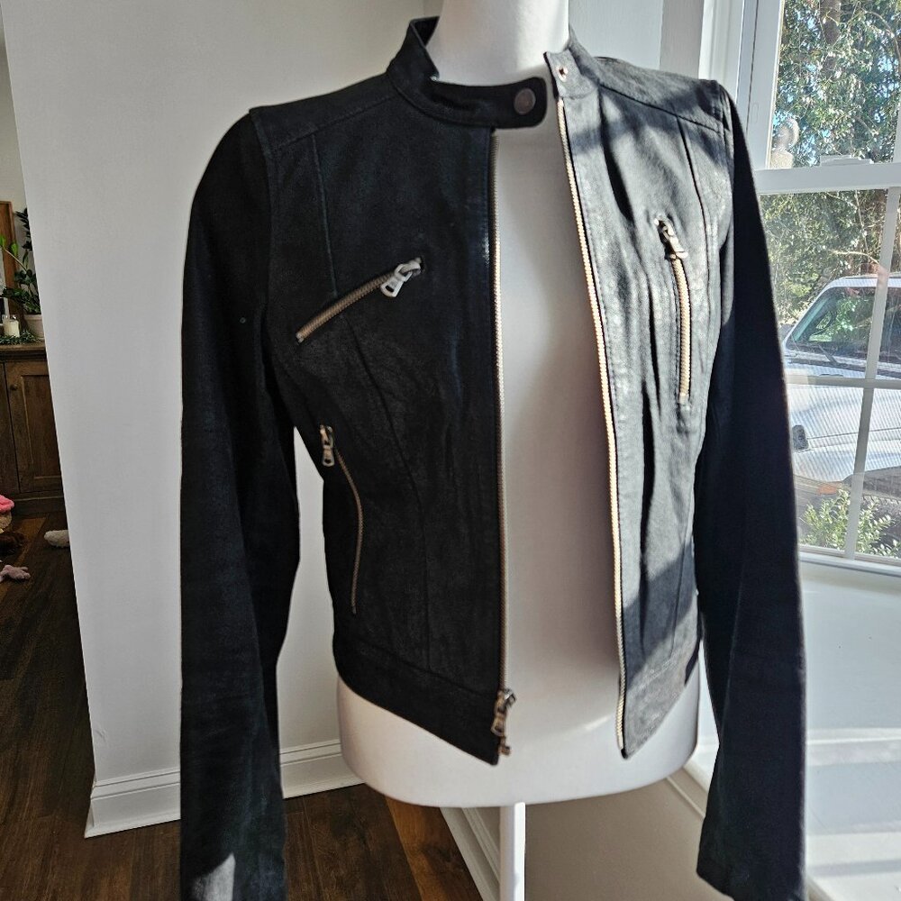 Vintage Levi's Leather Crop Jacket, Black, Size S